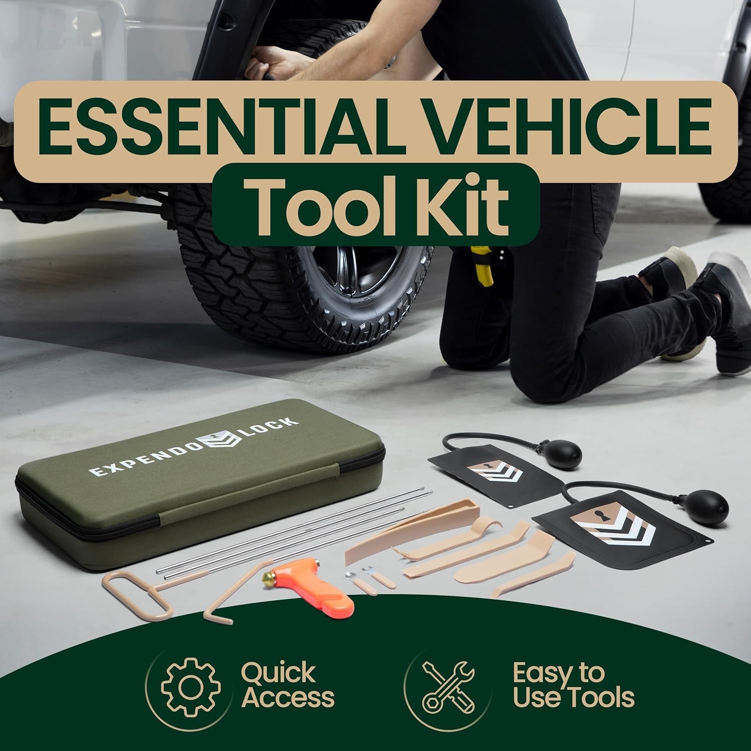 Expendo Lock Car Tool Kit Heavy Duty J-Hook Puller & Automotive Repair Tools - Image 4
