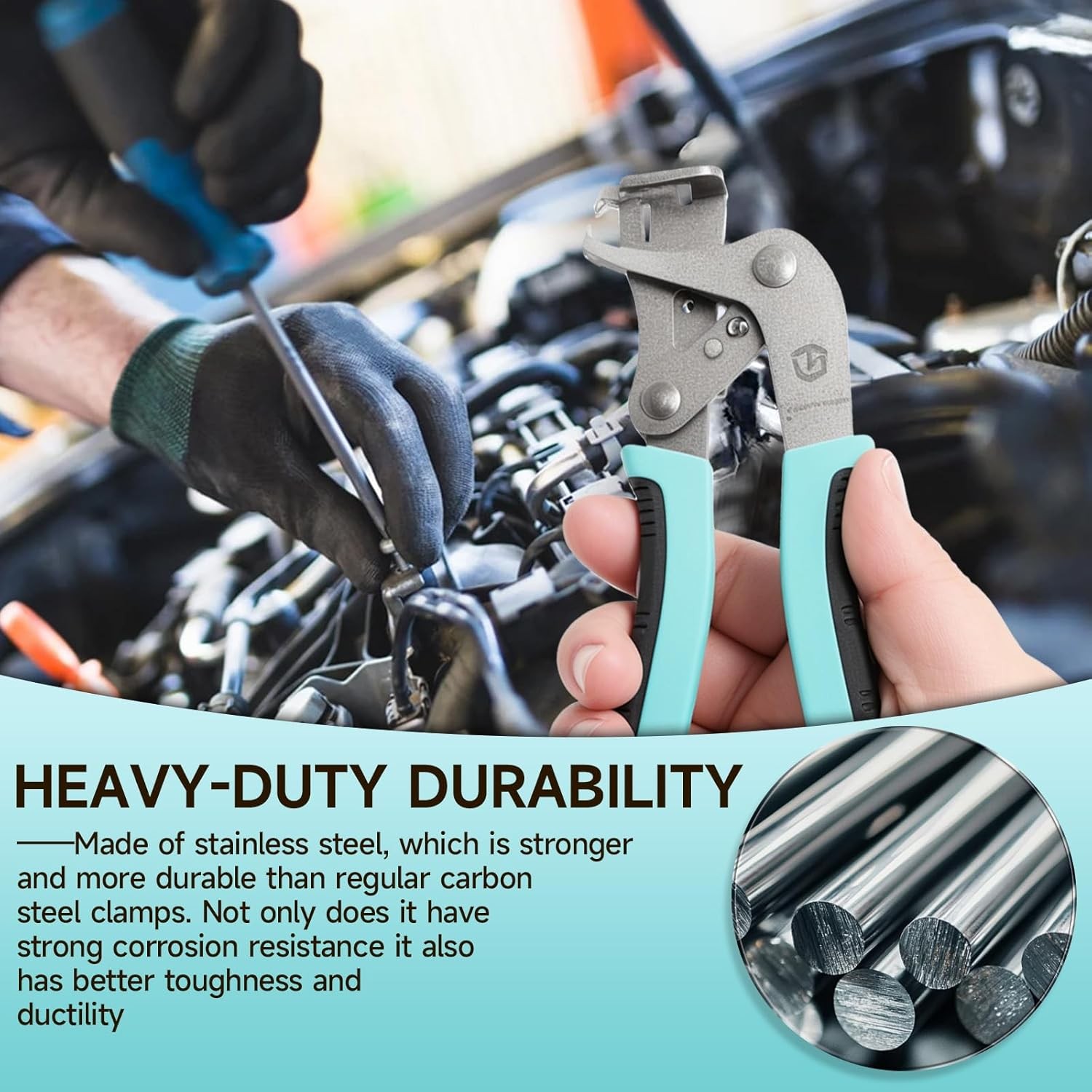 Car Clip Pliers and Disassembly Tools, Multi-Functional Automotive Snap Teal - Image 2