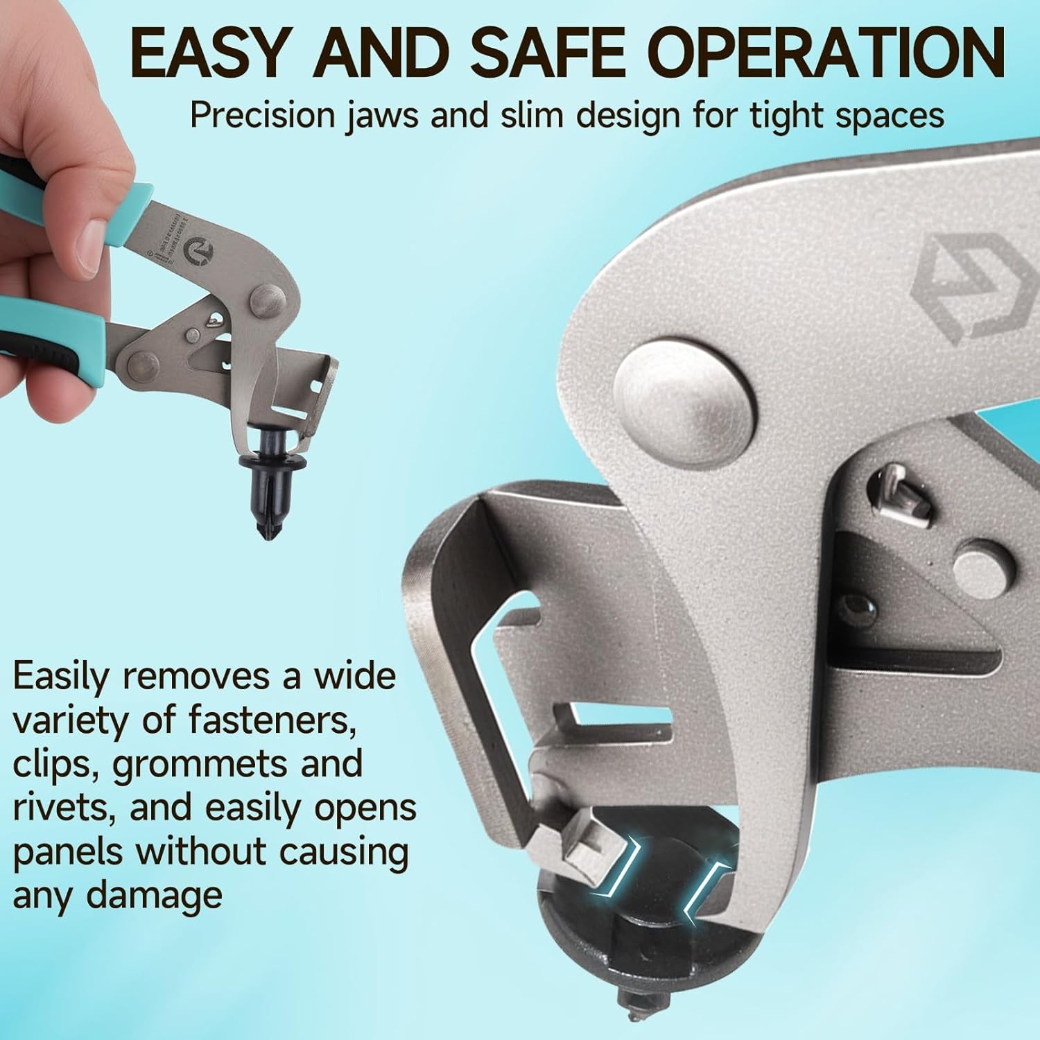 Car Clip Pliers and Disassembly Tools, Multi-Functional Automotive Snap Teal - Image 4