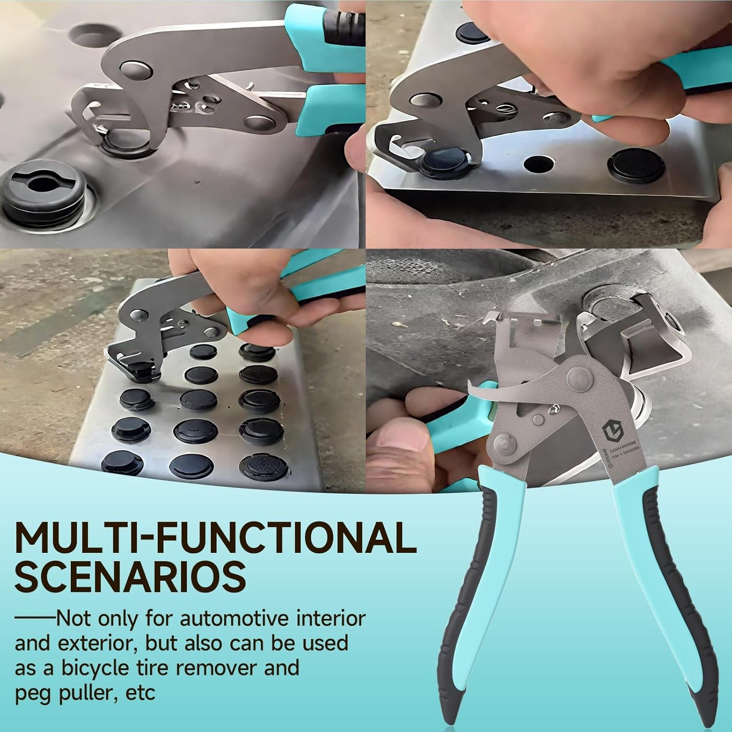 Car Clip Pliers and Disassembly Tools, Multi-Functional Automotive Snap Teal - Image 5