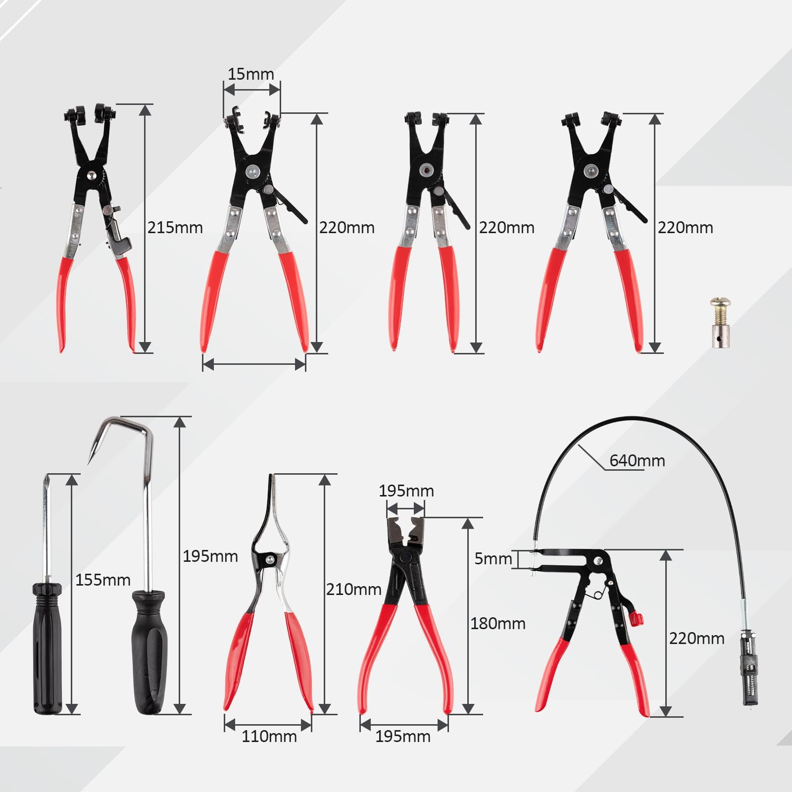 PPKBBEB 9PCS Hose Clamp Pliers Automotive Multi-Handle Precision Tools for - Image 5