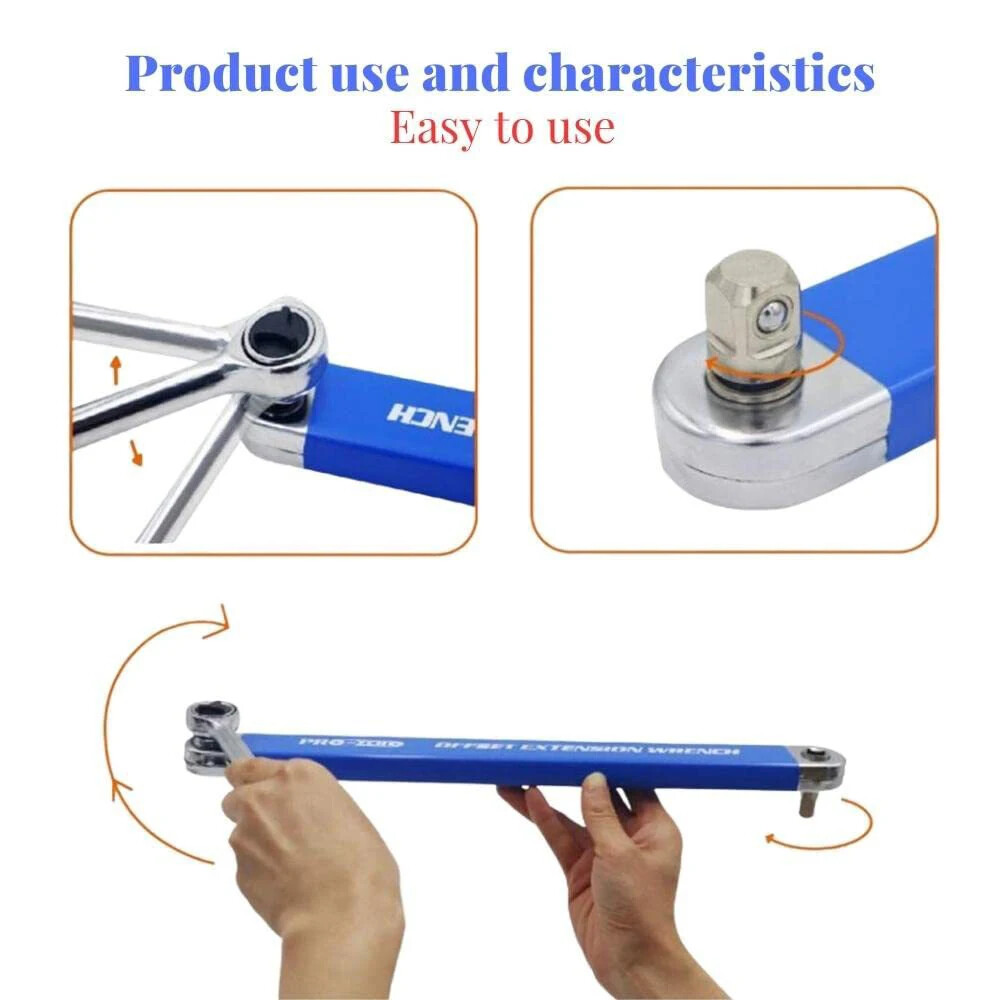 Multitool Extension Wrench Automotive Metal 39cm with Adapters Hand Tool New - Image 5