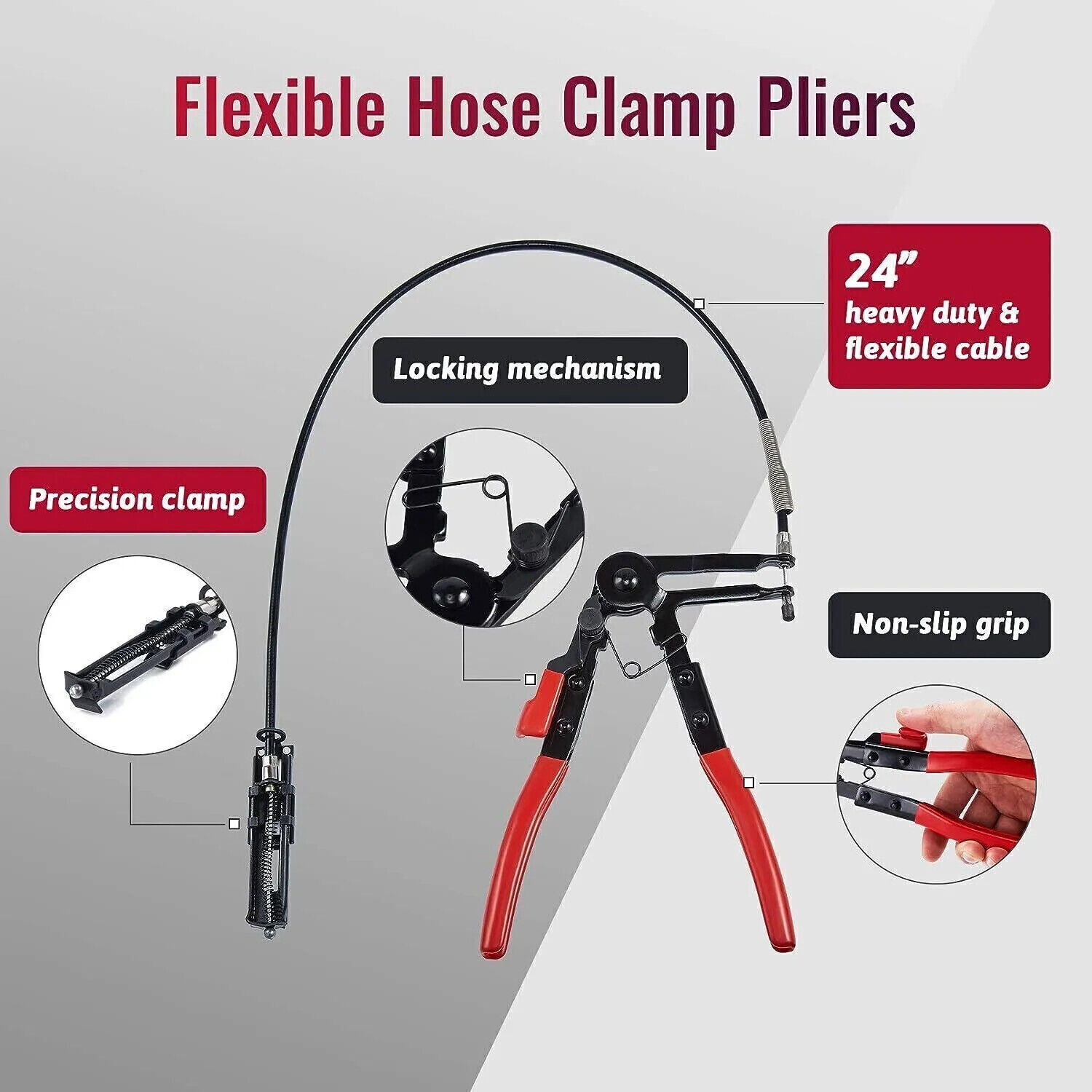 10Pc Hose Clamp Clip Remover Pliers Wire Long Reach Kit Fuel Oil Water Hose Tool - Image 4
