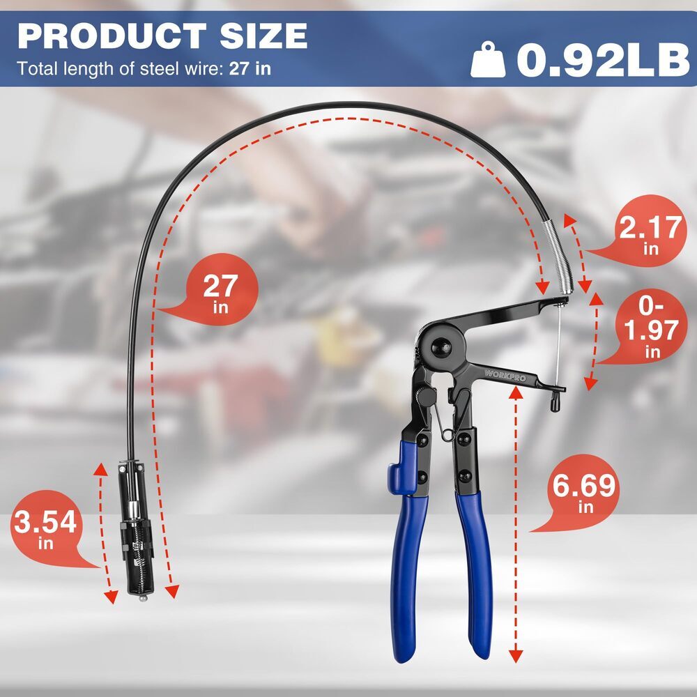 WORKPRO 27" Flexible Hose Clamp Plier Spring Plier Automotive Clamp Removal Tool - Image 2