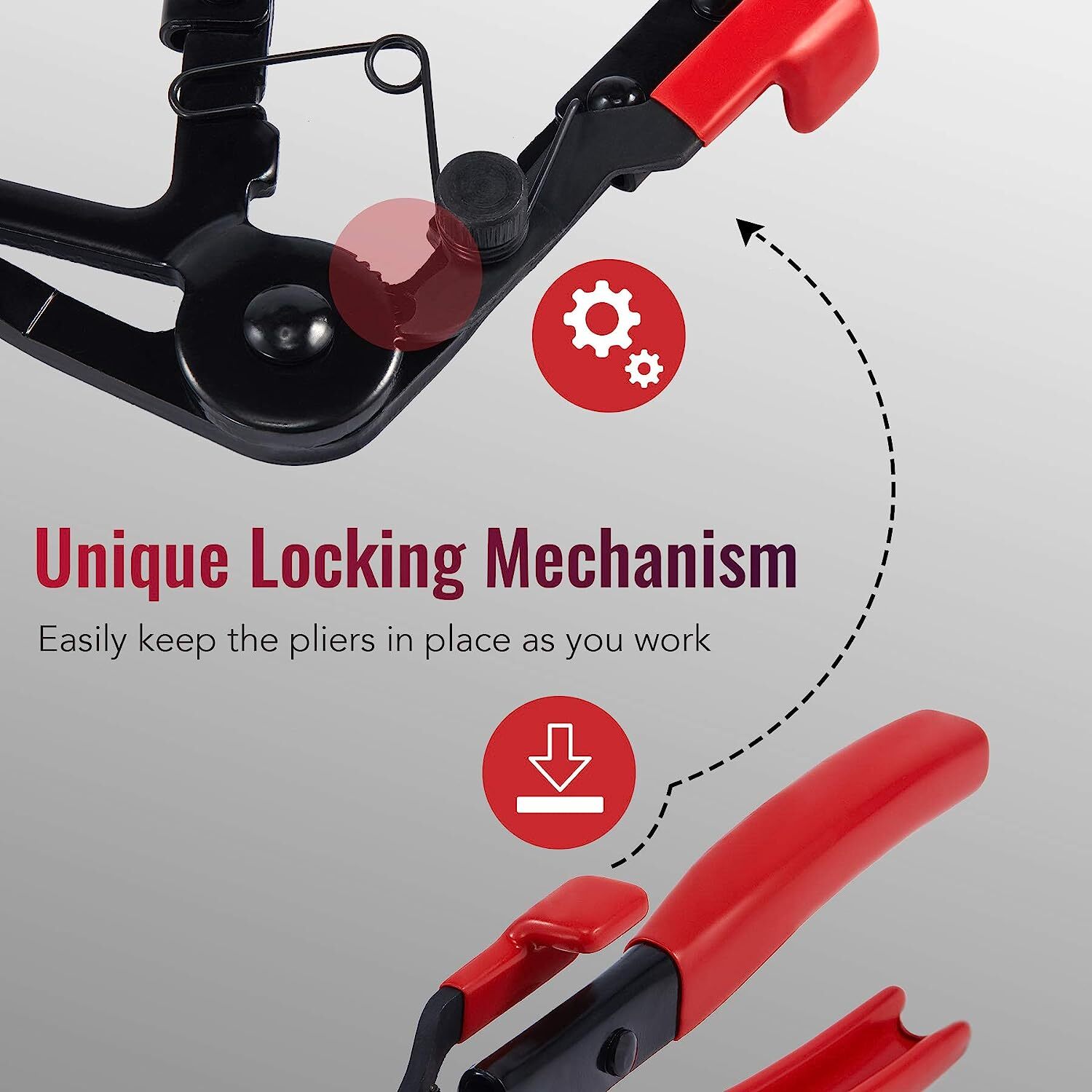 Flexible Automotive Hose Clamp Clip Plier Tool Set Swivel Jaw Flat Angled Band - Image 5