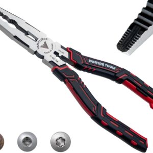 VAMPLIERS CAIMAN 7.5" Screw Extractor Long Nose Pliers with Crimper