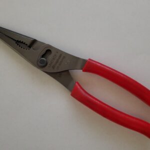 Snap On Tools 9" Long Nose Pliers 3 Slip Joint Talon Grip 57% More Power RED NEW
