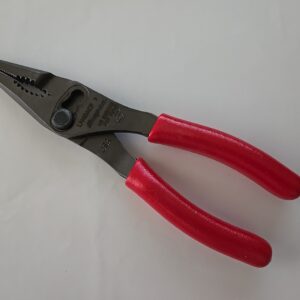 Snap On Tools 7" Long Nose Pliers 3 Slip Joint Talon Grip 57% More Power RED NEW