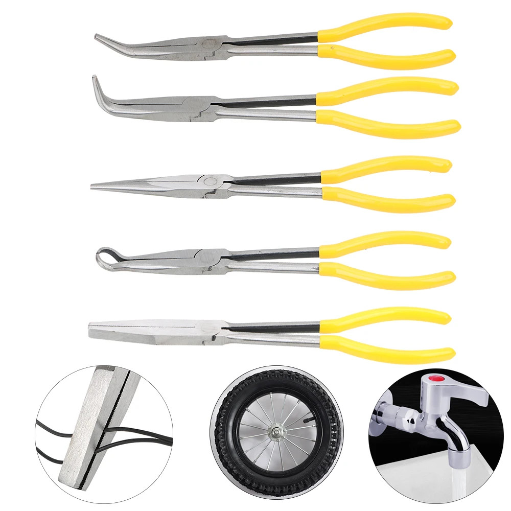 DIY Extra Long Nose Pliers Straight Bent Tip Mechanic Equipment Hand Removal - Image 2