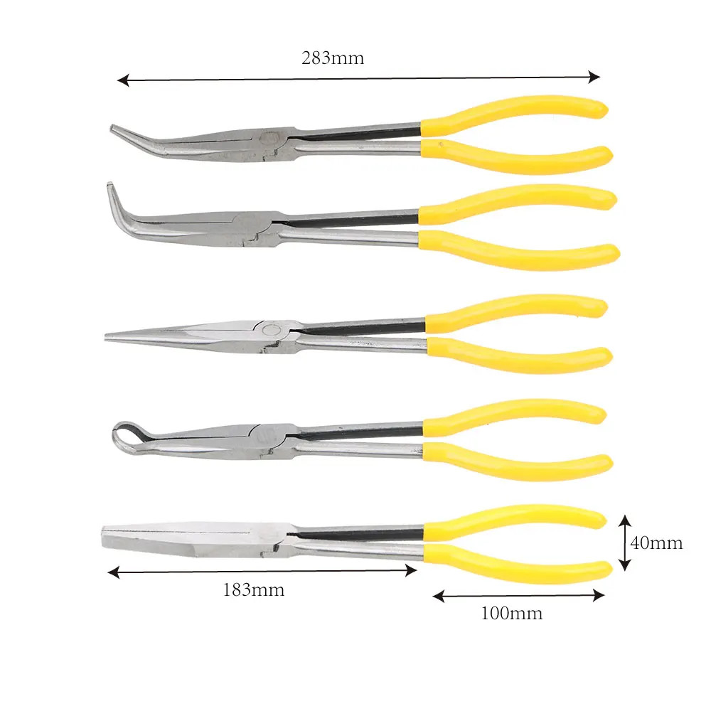 DIY Extra Long Nose Pliers Straight Bent Tip Mechanic Equipment Hand Removal - Image 3