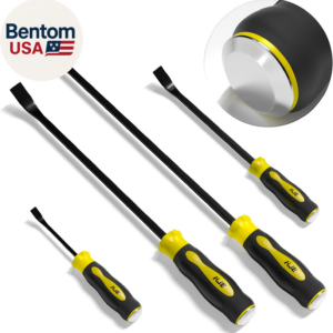 4-Piece Heavy Duty Pry Bar Set (8",12",18",24") - Automotive Pry Bar Set with St