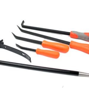 6 Pc Mechanic Pry Bar Tools Set Flat Curved Heel Bars Automotive Shop Home