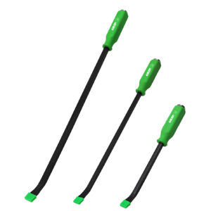 3-PC PRY BAR SET WITH STRIKING CAPS – automotive hand tools – green tool handles