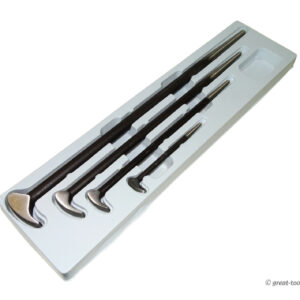 HEEL PRY BAR SET – rolling hook head prying bars – automotive prybar hand tools