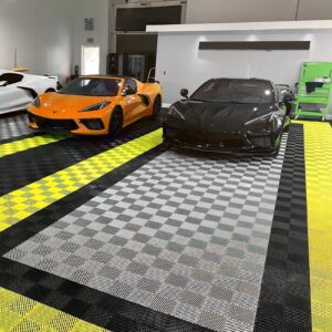 25/50 Packs Interlocking Garage Floor Tiles Vented Water Drainage 15.7x15.7''