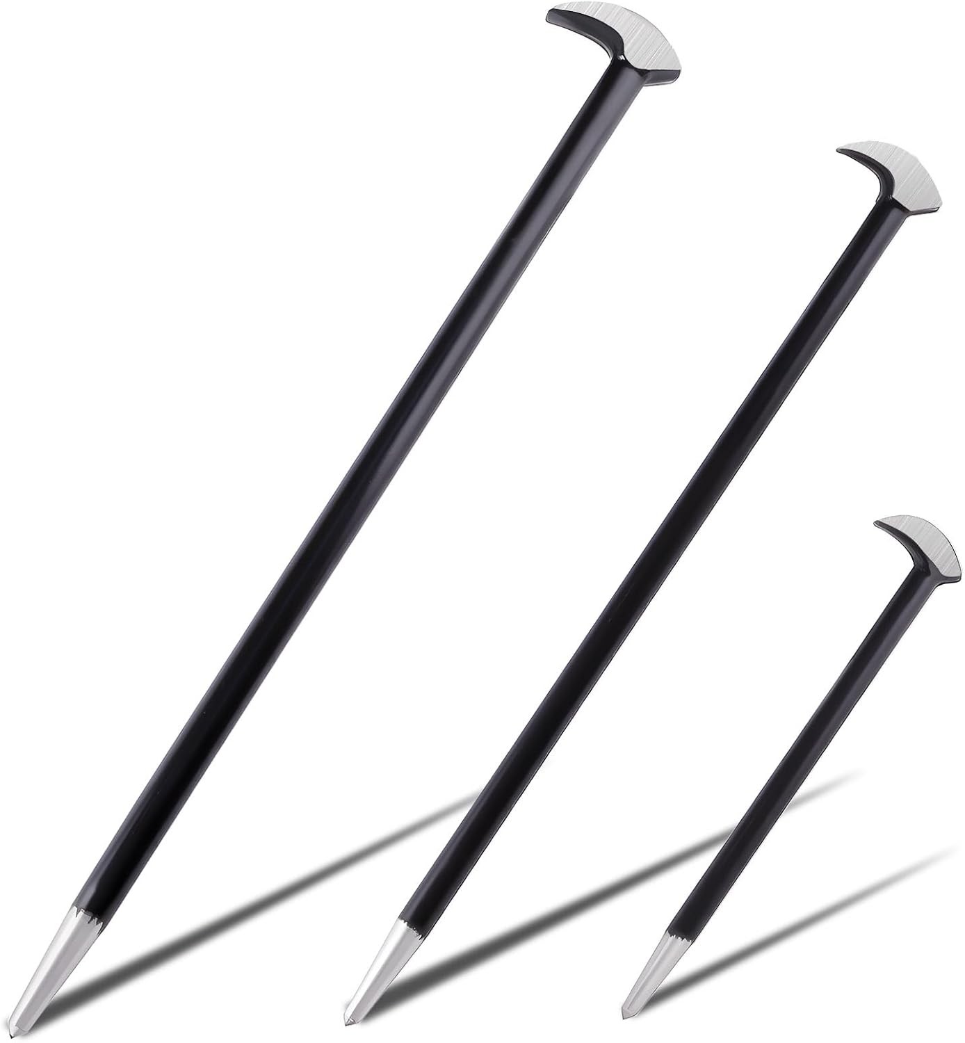 3PCS Rolling Head Pry Bar Set Heavy Duty Indexing Pry Bar Set for Automotive ...