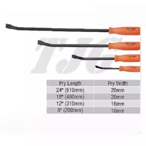 4 Pc Mechanic Pry Bar Tools Set Flat Curved Heel Bars Automotive Shop Home