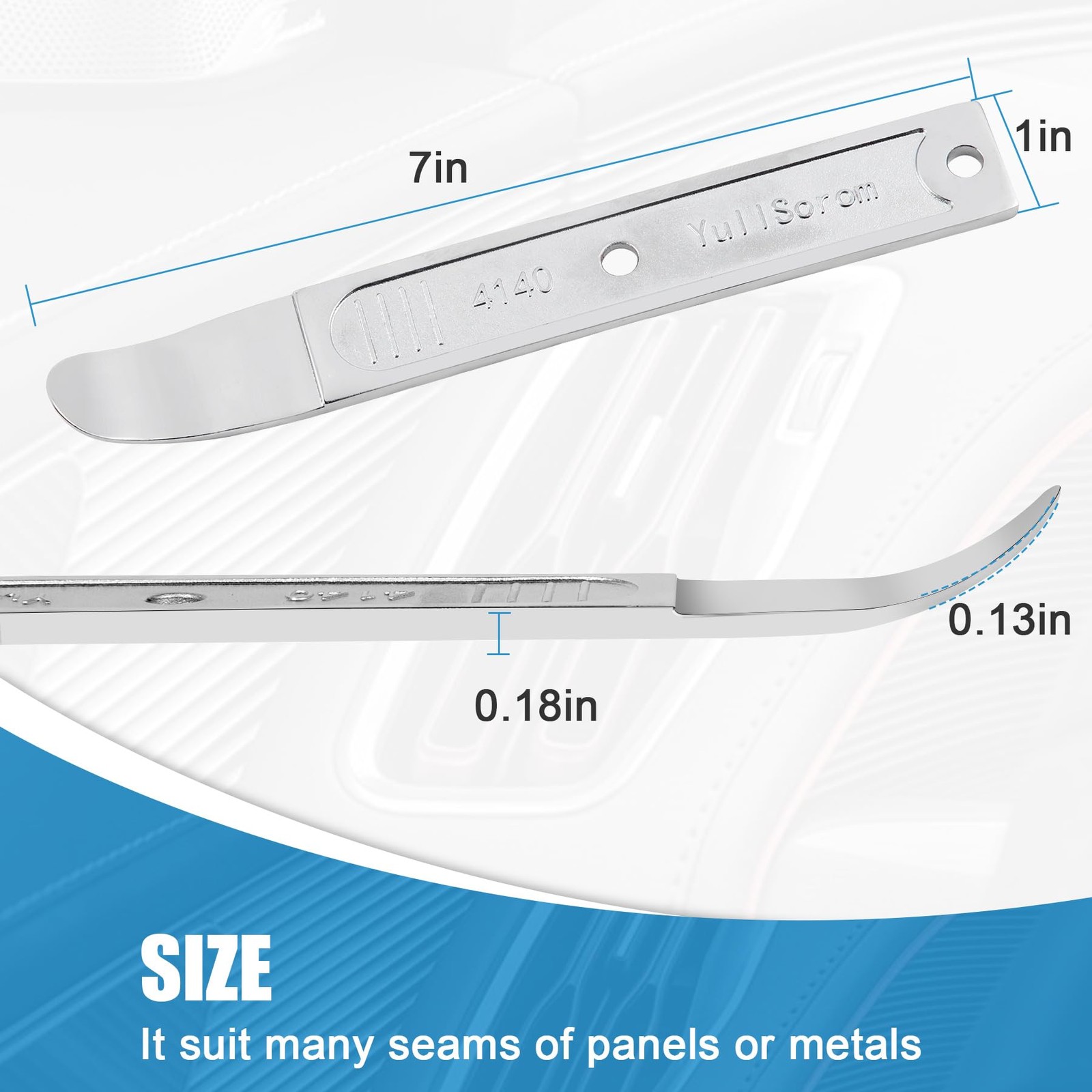 4140 Pry Tool,Pry Bar Trim Removal Tool,Pocket Pry Bar,Automotive Trim Remova... - Image 4