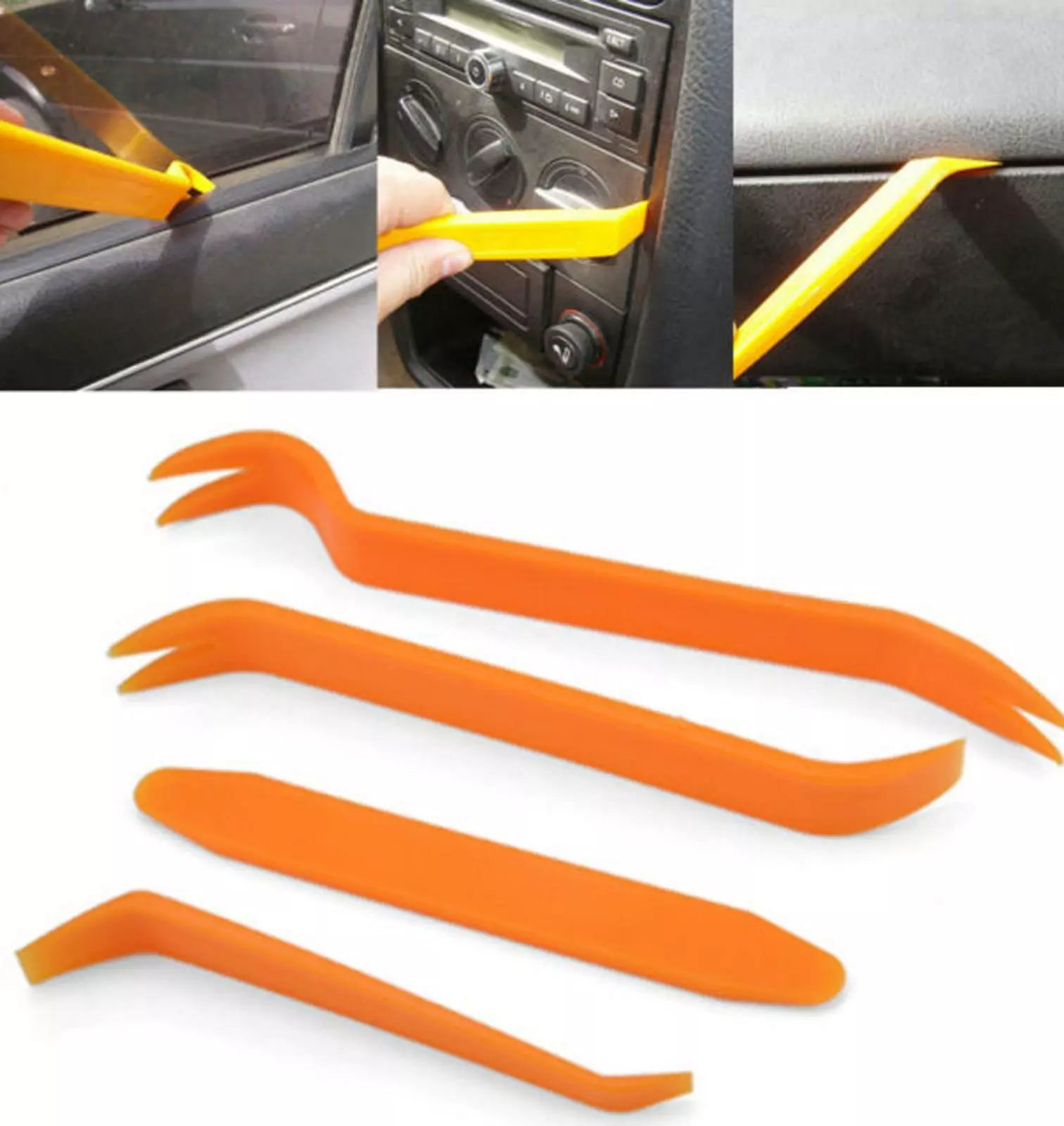 4 psc Pry Bar Set Automotive Dash Panel Plastic Trim Tool Molding Remover