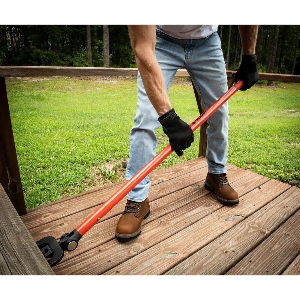 Crescent Indexing Pry Bar 44" Bull Bar Dual Claw Deck Removal Wrecking Bar - Image 5