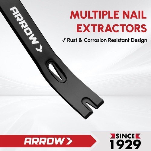 ARROW 12" Pry Bar & Nail Puller Heavy-Duty Carbon Steel Flat Bar Crowbar Tool - Image 5