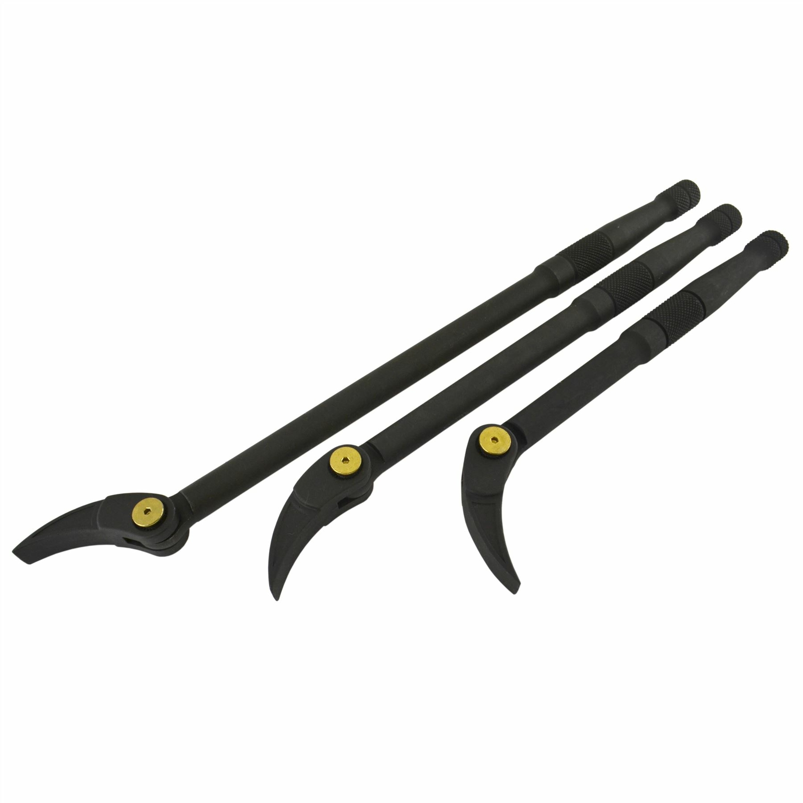 3pc Adjustable Pry Bar 10" 12" 15" Locking Crow Wrecking Bar Angle Foot TE855 - Image 2