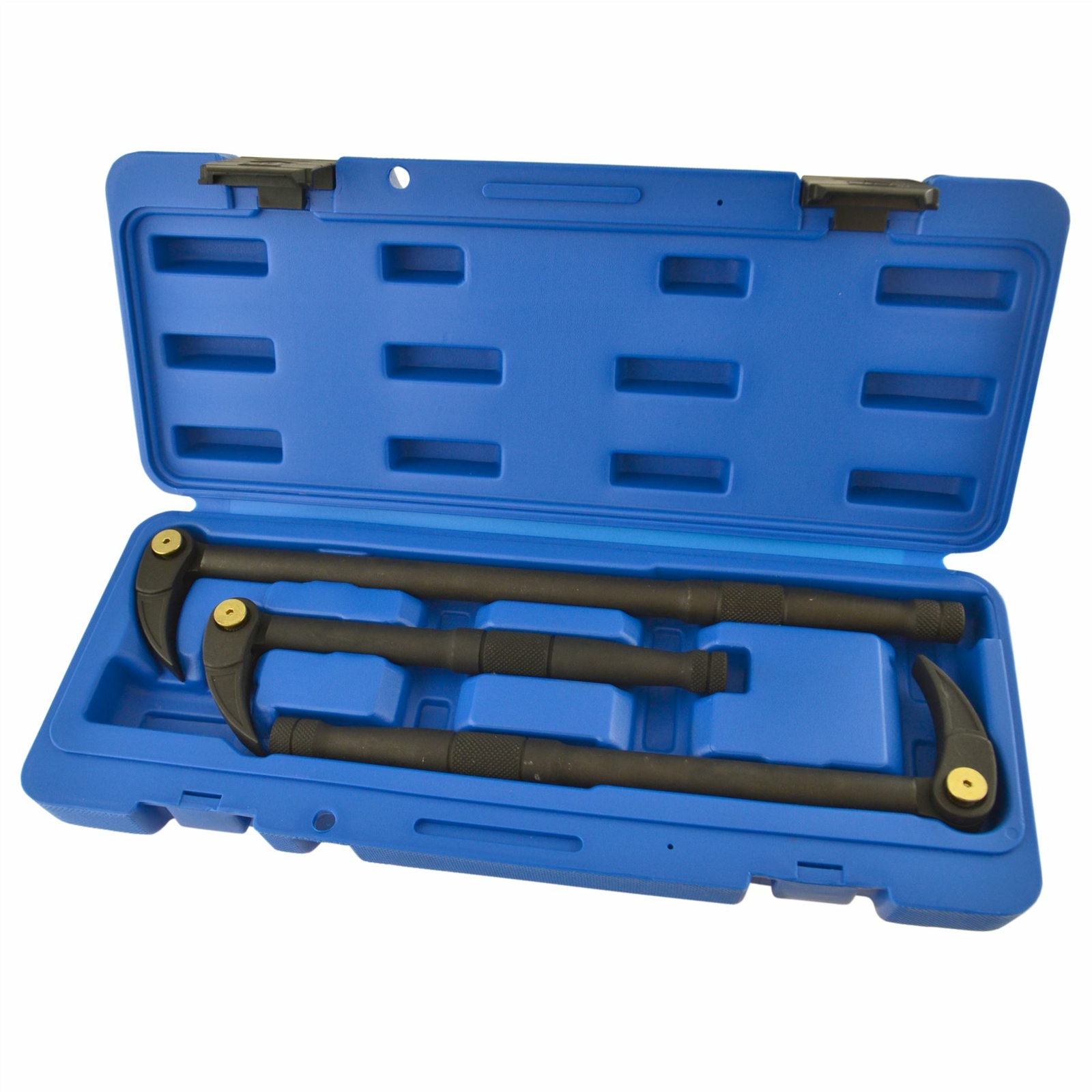 3pc Adjustable Pry Bar 10" 12" 15" Locking Crow Wrecking Bar Angle Foot TE855 - Image 3