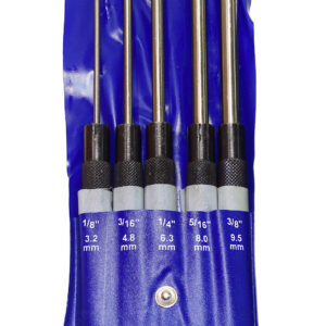 8” PIN PUNCHES – long punch set – large knurled handles – automotive hand tool