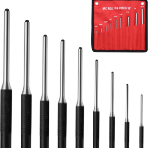 9Pc Pin Punch Set 1/16-5/16 Automotive Watch Jewelry Repair Tools w/Pouch
