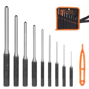9 Pieces Roll Pin Punch Set, Removing Repair Tool with Holder for Automotive,...