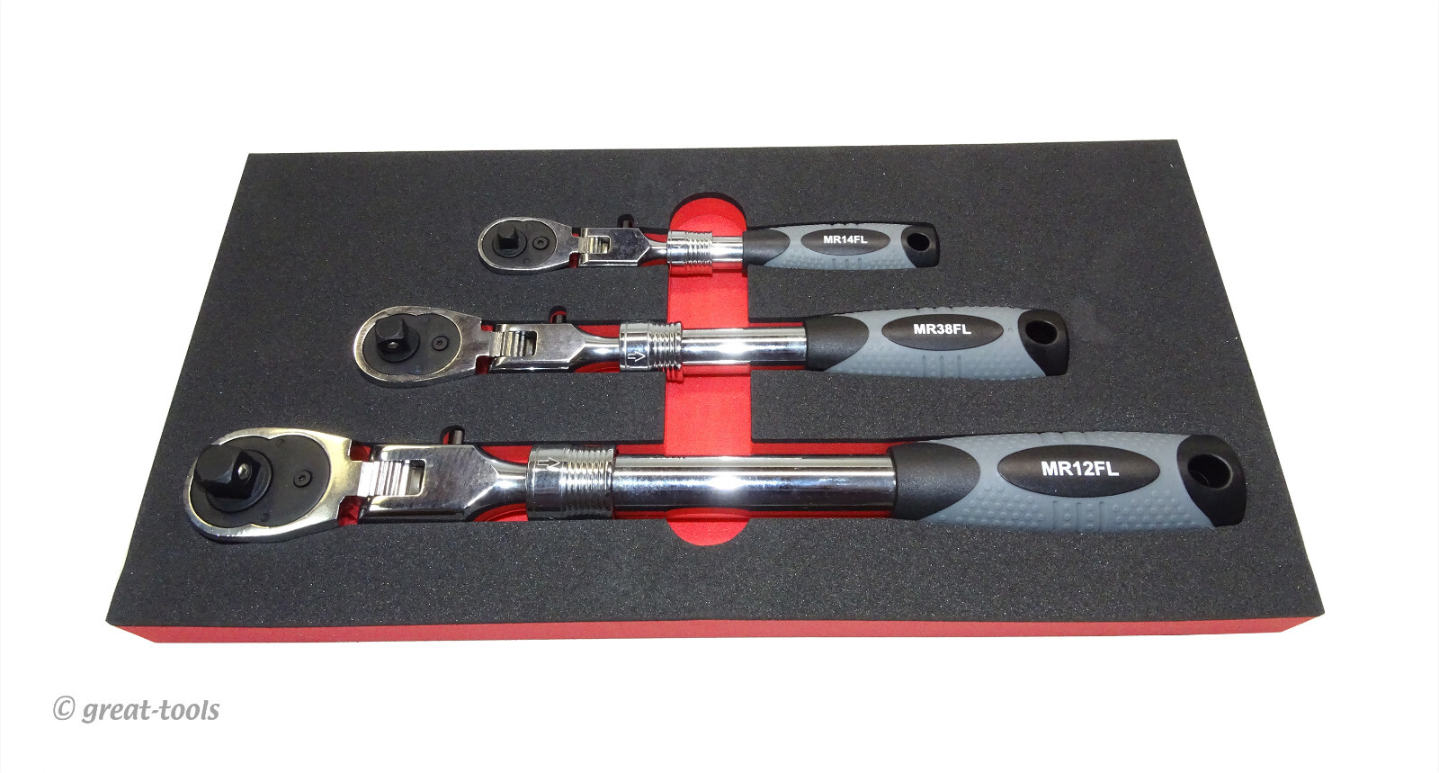 LOCKING FLEX HEAD RATCHET SET – extendable ratchets – automotive hand tools - Image 2