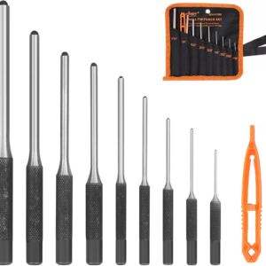 9 Pieces Roll Pin Punch Set, Removing Repair Tool with Holder for Automotive, W