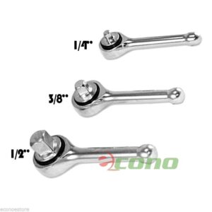Heavy Duty 3pc Stubby Ratchet Handles Reversible Automotive Mechanics Tool Set