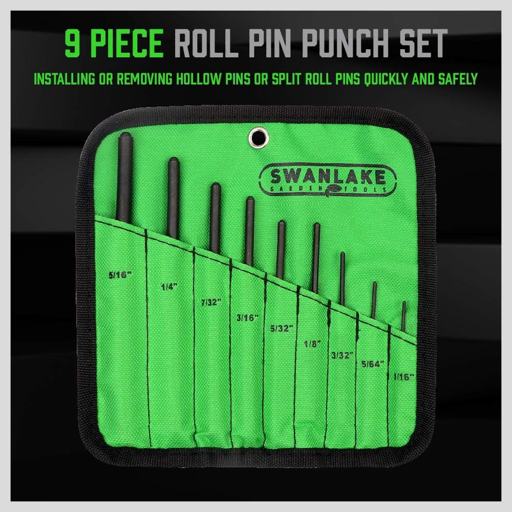 9-Pieces Roll Pin Punch Set, Removing Repair Tool with Holder for Automotive, Wa - Image 2