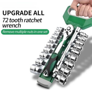 72Tooth 12/29/21 Piece Ratchet Wrench Socket Set 1/4 "-3/8"Metric Set Automotive