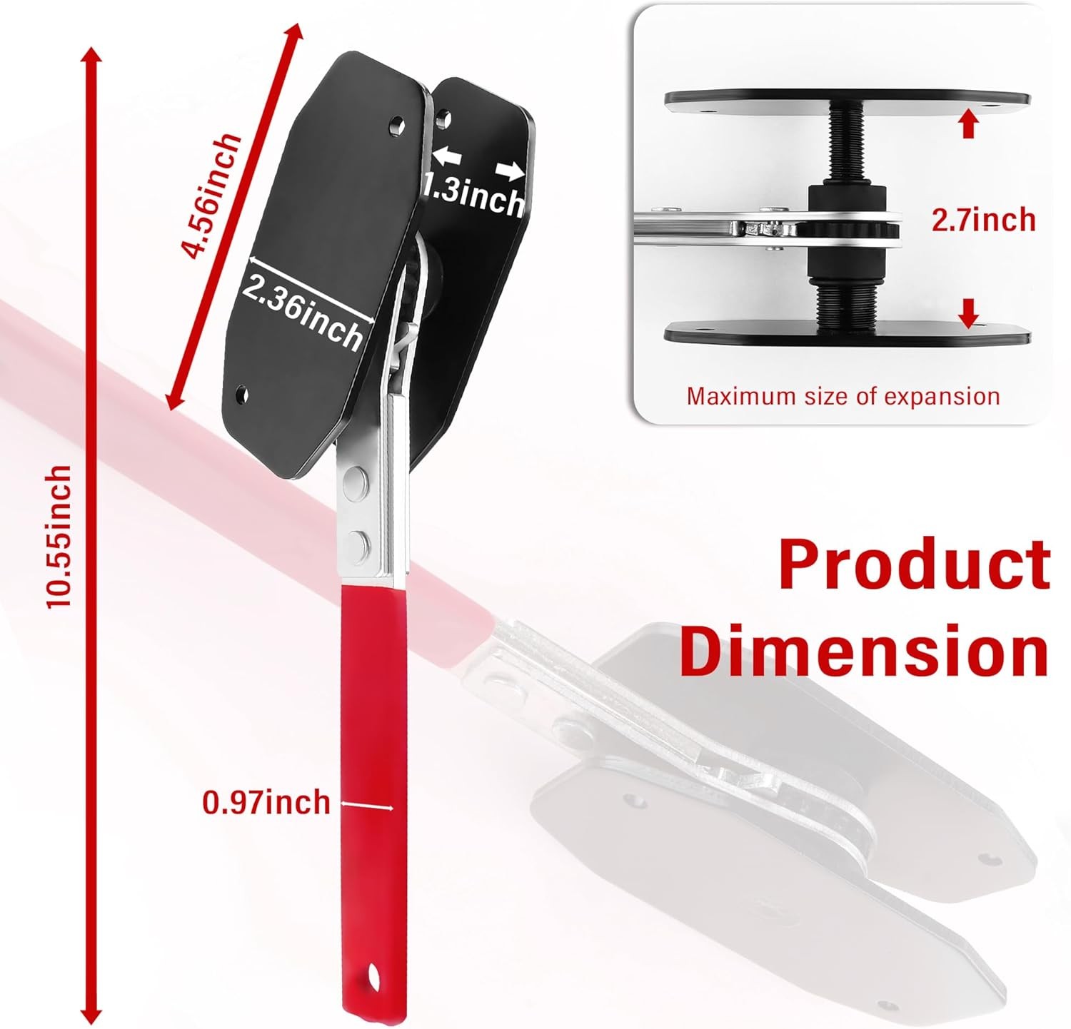 Brake Caliper Compression Tool Ratcheting 360° Red - Image 2