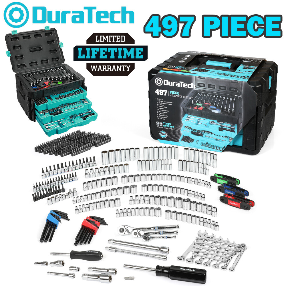 DURATECH 497PC Mechanics Tool Set Automotive SAE/Metric Socket 3 Drawer Case Box - Image 3