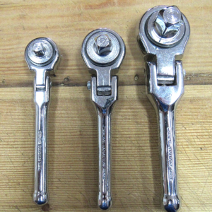 New 3 Stubby 90 Flex Head Ratchet Wrench for Sockets Slim Short Chrome Steel