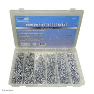 1000-PC RIVET ASSORTMENT KIT – pop rivets – sheet metal fasteners – automotive