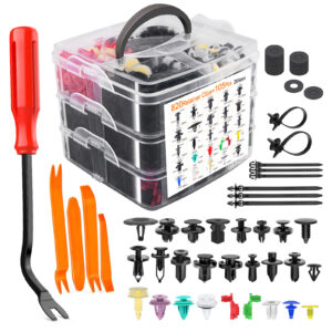 925Pcs Auto Car Bumper Retainer Clips Push Pin Rivet Screw Kit Fastener Remover