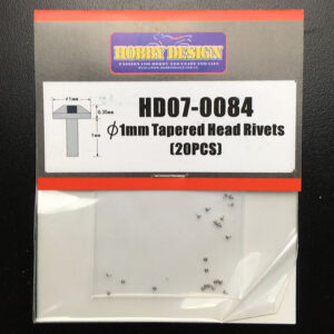 Hobby Design 1mm Tapered Head Rivets (20pcs) for 1/24 models