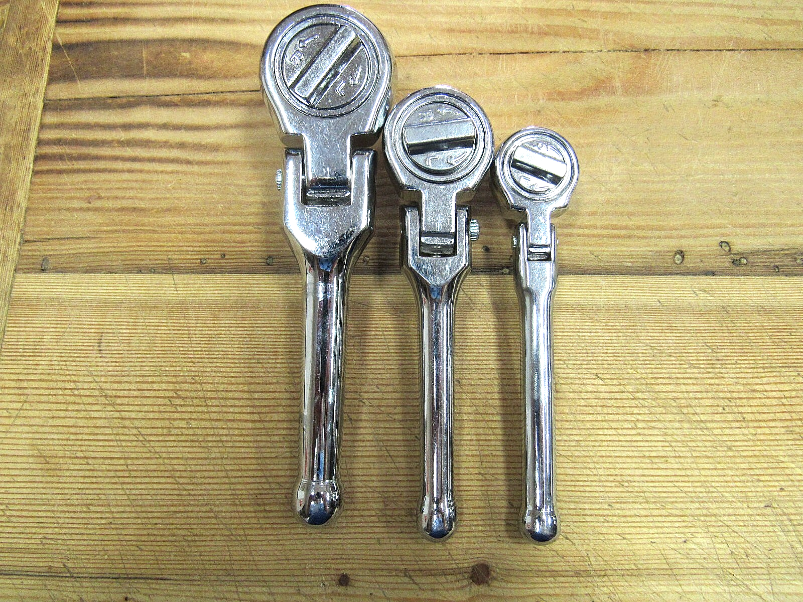 New 3 Stubby 90 Flex Head Ratchet Wrench for Sockets Slim Short Chrome Steel - Image 4