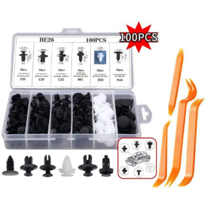 100Pcs Auto Bumper Clips Car Clips Plastic Rivets Fasteners Push Retainer Kit
