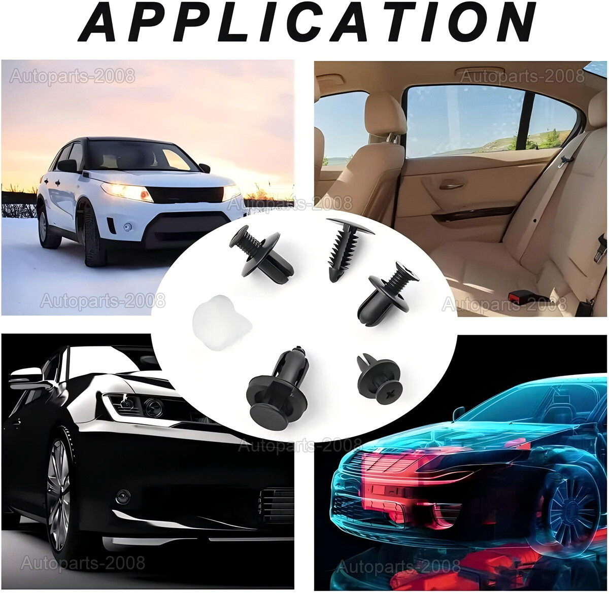 100Pcs Auto Bumper Clips Car Clips Plastic Rivets Fasteners Push Retainer Kit - Image 2