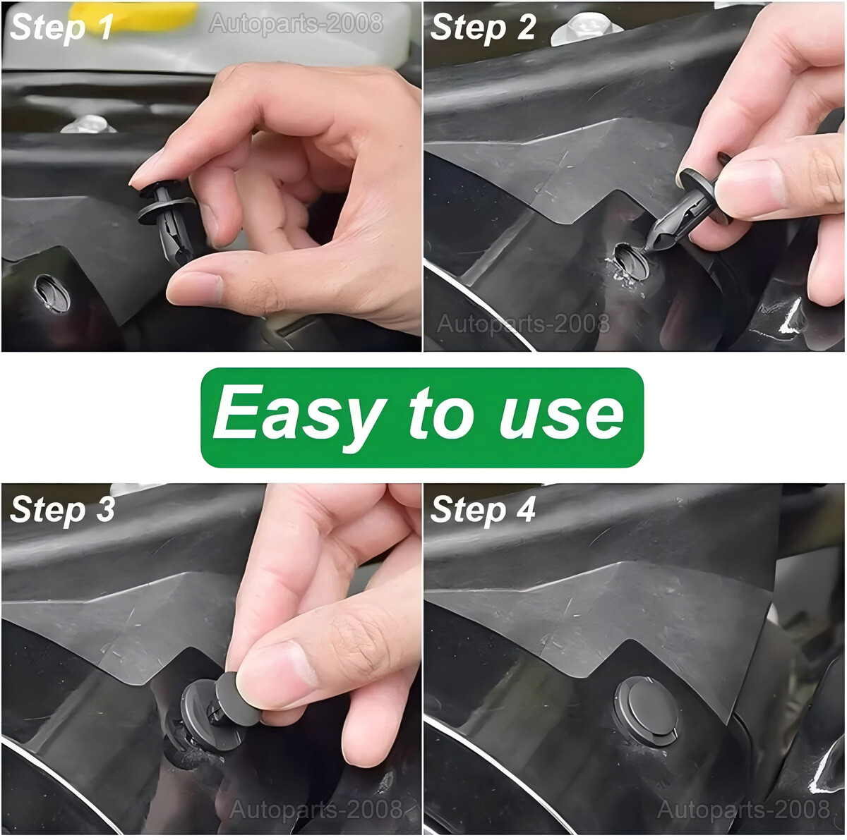 100Pcs Auto Bumper Clips Car Clips Plastic Rivets Fasteners Push Retainer Kit - Image 3