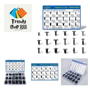 180pcs Single Head Xmas Tree Retainer Clip Assortment Automotive Push Pin Riv...
