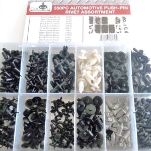 350 piezas PIN DE EMPUJE AUTOMOTRIZ REMACHE RECORTE CLIP PANEL CUERPO INTERIOR SURTIDO PPR350-
