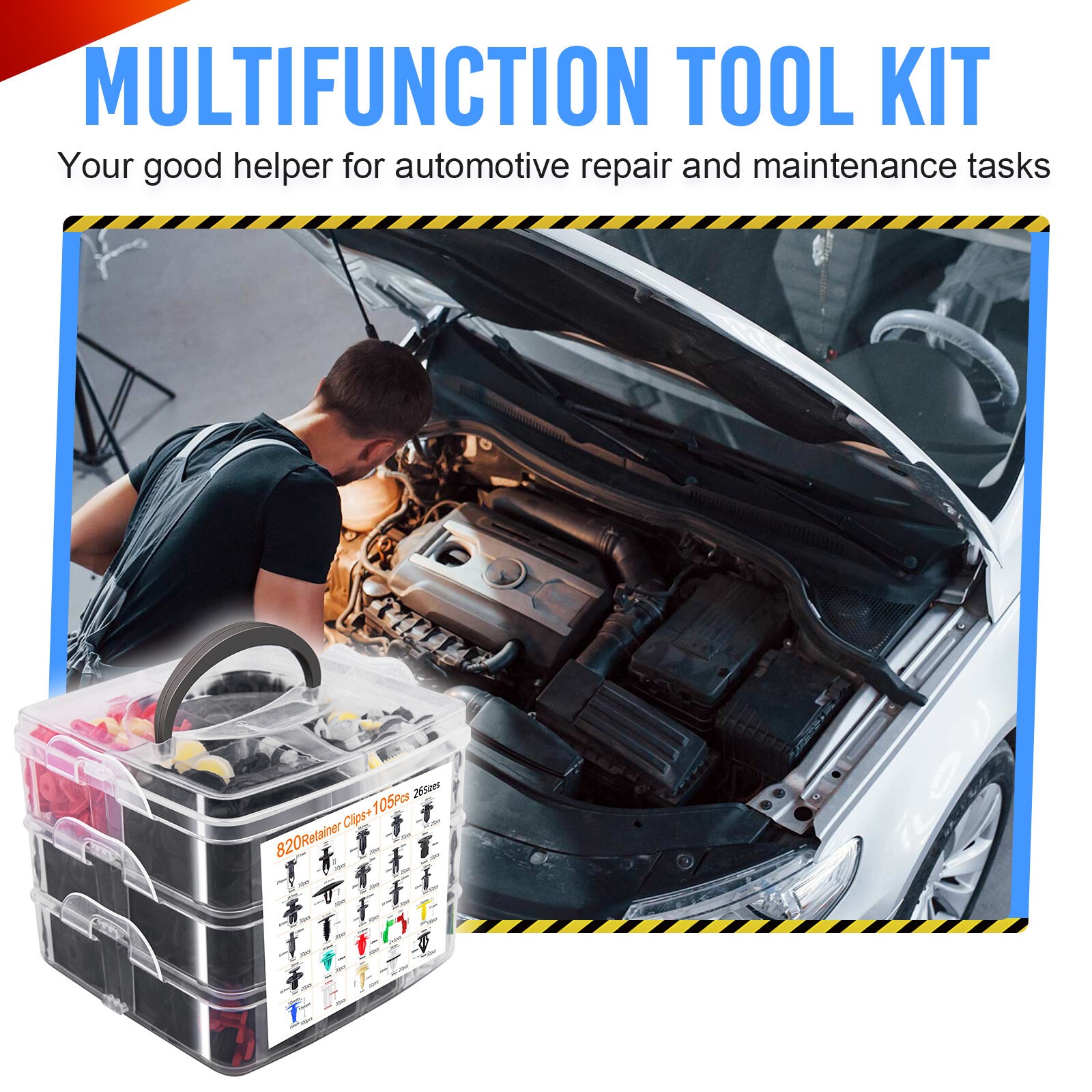 925Pcs Auto Car Bumper Retainer Clips Push Pin Rivet Screw Kit Fastener Remover - Image 3
