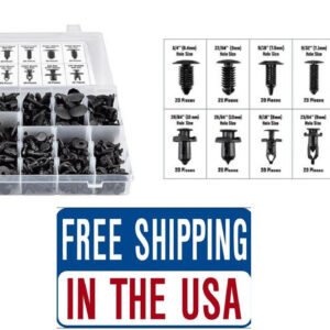 240 Piece Plastic Automotive Fastener Assortment Kit, Body Trim Rivets Push Conn