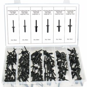 Swordfish 60090 - Automotive 115pc Nylon Universal Pop Rivet Assortment GM FORD